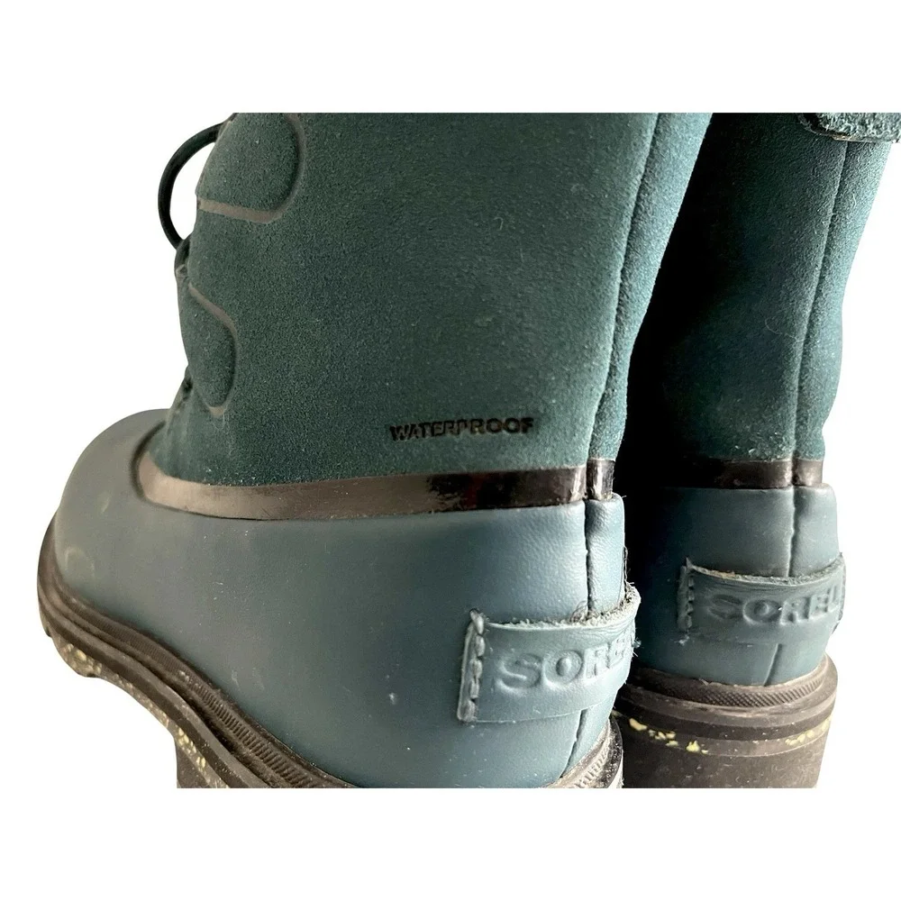 Women's Sorel Lennox Street Waterproof Lace-Up Hiking Boots Teal Blue Gorpcore 8